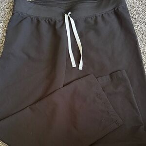 Figs Women's Black Scrub Pants with White Drawstring